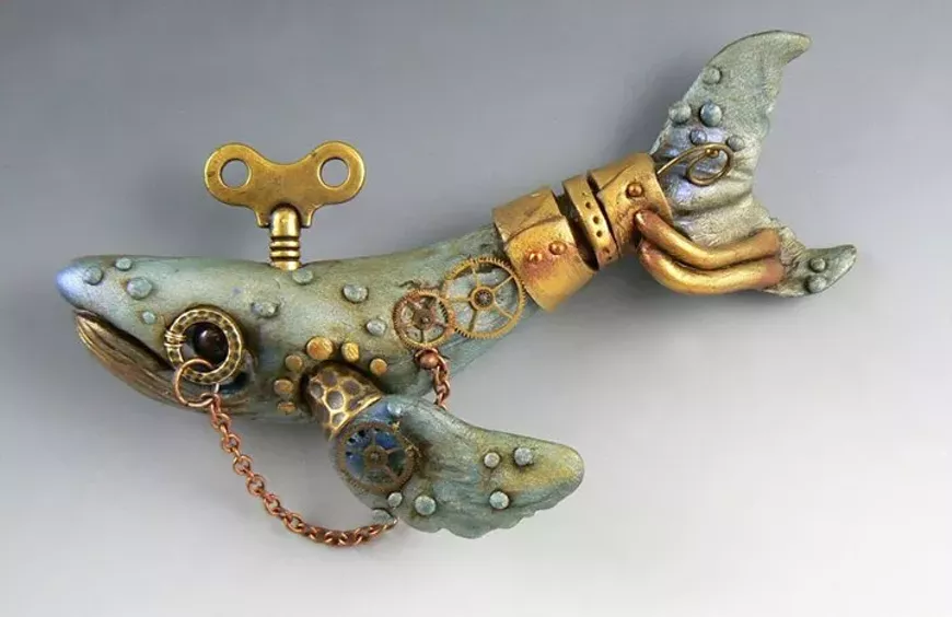 Polymer Clay Steampunk Whale