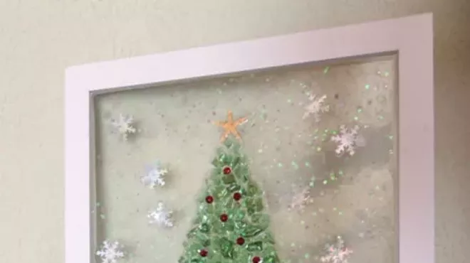 Image: Beach Scene or Holiday Tree Resin Art