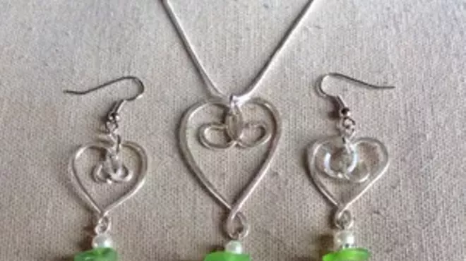 Image: Sea Glass Wire Heart Jewelry