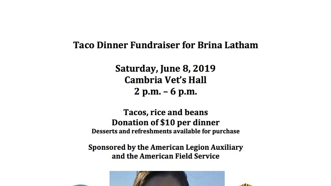 AFS/American Legion Women's Auxiliary Taco Dinner Fundraiser for Brina Latham