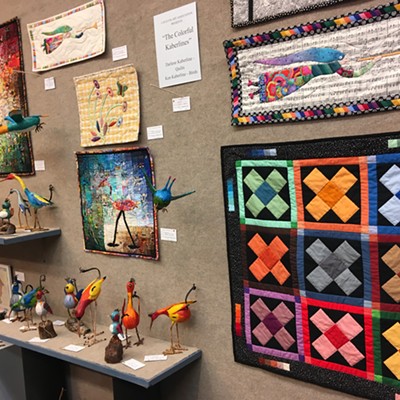 The Colorful Kabelines: quilts and paper mâché birds