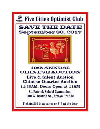 Five Cities Optimists Chinese Auction