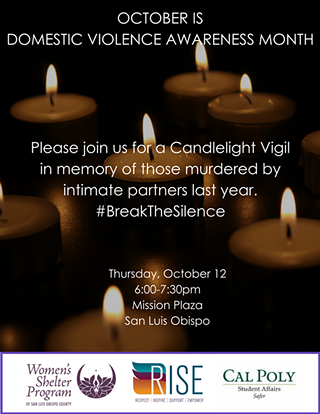 Candlelight Vigil For Victims Of Domestic Violence