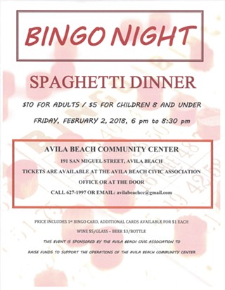 Avila Beach Spaghetti Dinner/bingo Night