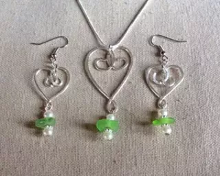 Image: Sea Glass Wire Heart Jewelry