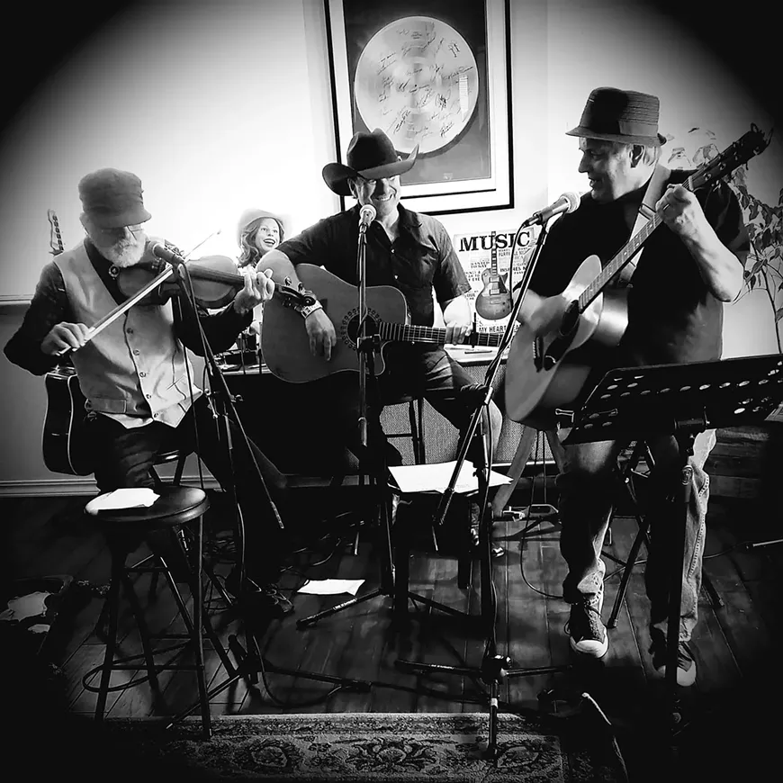 From left: John Nowel, Ken McMeans, Steve Key. March 6 Sculpterra Winery