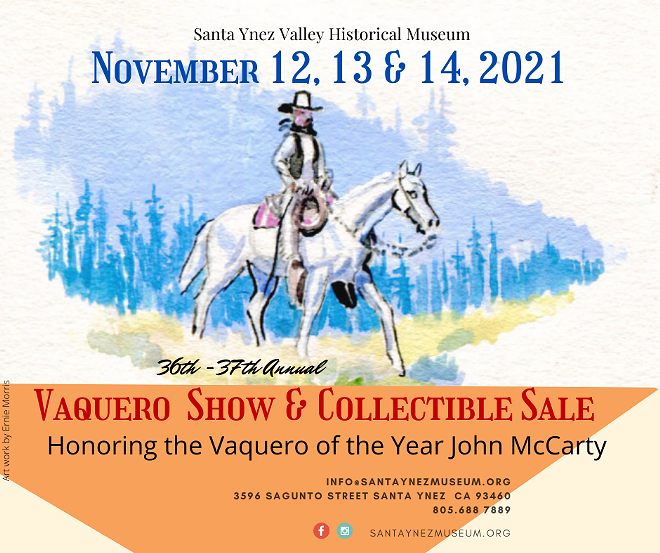 Saddle Up and Join The Fun  at the 37th Annual Vaquero Gala, Show and Sale, on November, 12, 13 and 14. The 3-day fundraising event, honoring the unique culture and equine skills of the California "Vaquero” (cowboy)