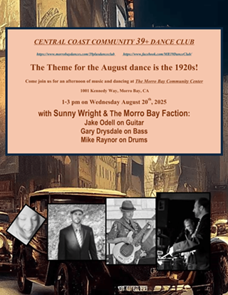 Image: 39+ Dance Club Wednesday with Sunny Wright and The Morro Bay Faction