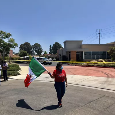 Image: Anti-ICE protest marches to Santa Maria immigration enforcement office