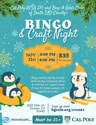 Image: Bingo and Craft Night Fundraiser with Cal Poly