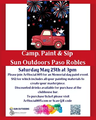 Image: Camp, Paint, and Sip at Sun Outdoors Paso Robles with ArtSocial 805