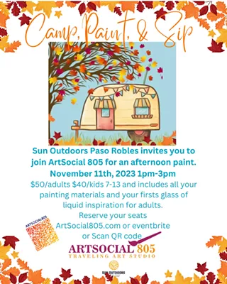 Image: Camp, Paint, and Sip