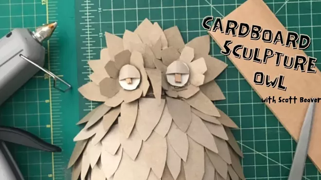 Image: Cardboard Sculpture Owl Class