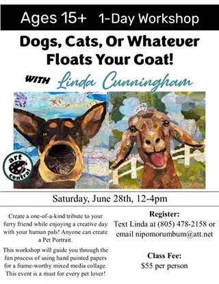 Image: Dogs, Cats, Or Whatever Floats Your Goat! Collage Class with Linda Cunningham