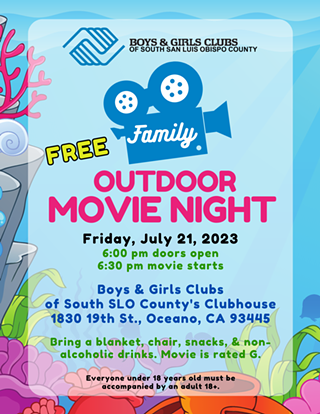 Image: Family Outdoor Movie Night at the Boys and Girls Clubs of South SLO