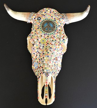 Featured Guest Artist Ernie Bentley: Mosaic and Painted Cow Skulls