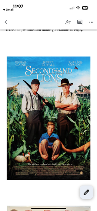 Image: Film Secondhand Lions & Help Save Cuesta Inlet