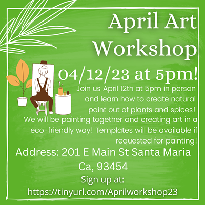 Free April Art Workshop: Making Natrural Paint