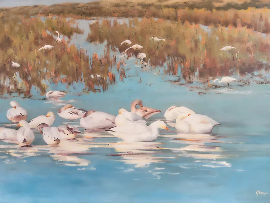Oil Painter Joan Brown exhibits her newest artworks.