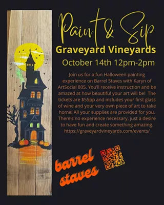 Image: Halloween Barrel Stave Painting