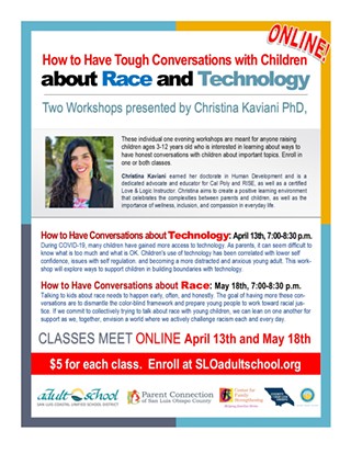 How to Have Tough Conversations with Children Workshops: Topics of Technology and Race