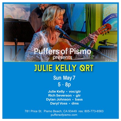 Vocalist/guitarist Julie Kelly Quartet @ Puffers of Pismo!