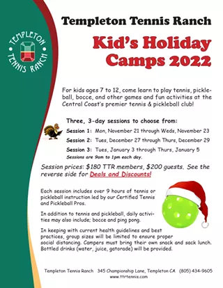 Image: Kid's Holiday Tennis and Pickleball Camps (Session 3)