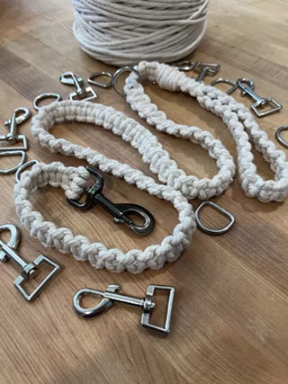 Image: Macrame Dog Leash and Canine Trivia