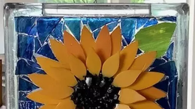 Image: Mosaic Sunflower Glass Block