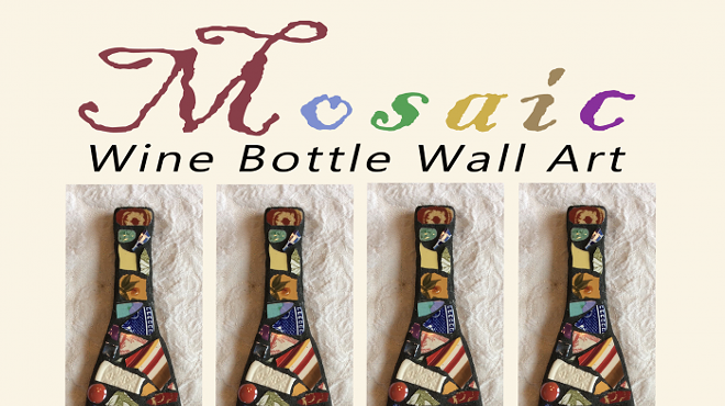 Image: Mosaic Wine Bottle Wall Art