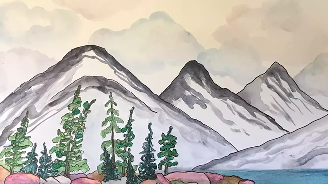 Image: Mountain Landscape Using Ink and Inktense with Linda Cunningham