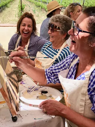 Image: Painting in the Vineyard at Brander Winery