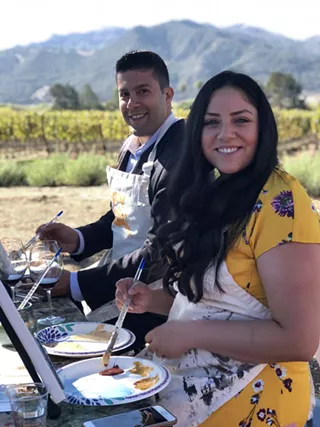 Image: Painting in the Vineyard at Brick Barn Wine Estate