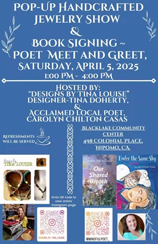 Image: Pop-Up Handcrafted Jewelry Design Showcase and Poet Book Signing
