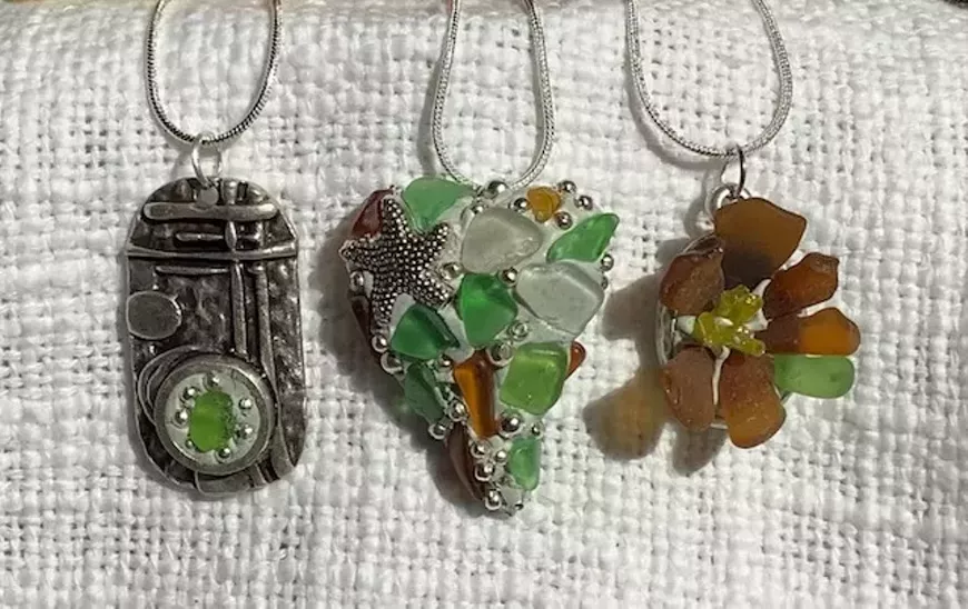 Use local sea glass to create a custom necklace