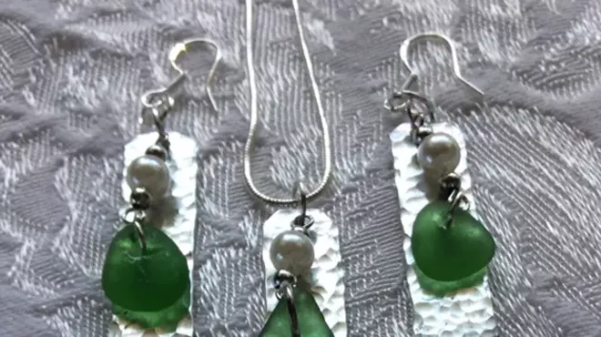 Image: Sea Glass Hammered Metal Jewelry
