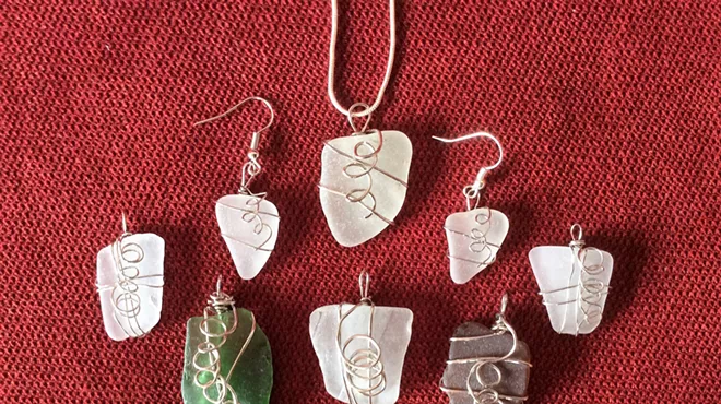 Image: Sea Glass Wire Wrap Coiled Jewelry