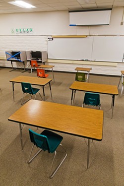 MANDATORY Some school districts&mdash;including Paso Unified, Santa Maria Joint Union, and Santa Maria-Bonita&mdash;are requiring that instructors teach from their empty classrooms, at least partly. - FILE PHOTO BY JAYSON MELLOM