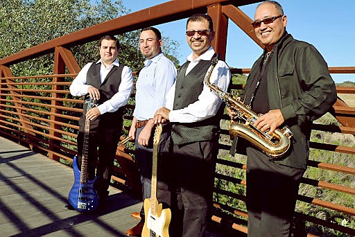 DATE NIGHT Cal&oacute;&mdash;which includes (left to right) bassist Chris Welch, drummer Mike Almaguer, singer and guitarist Victor Valencia, and keyboard and saxophonist Roy Reyes&mdash;will livestream Latin rock and R&amp;B music on Aug. 29, thanks to the Clark Center. - PHOTO COURTESY OF CALO