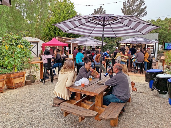 ROOM TO BREATHE With ample outdoor seating, spaced out for your social-distancing pleasure, Nipomo's Birchwood Beer Garden has plenty of space for your crew to eat and drink. - PHOTOS BY CAMILLIA LANHAM