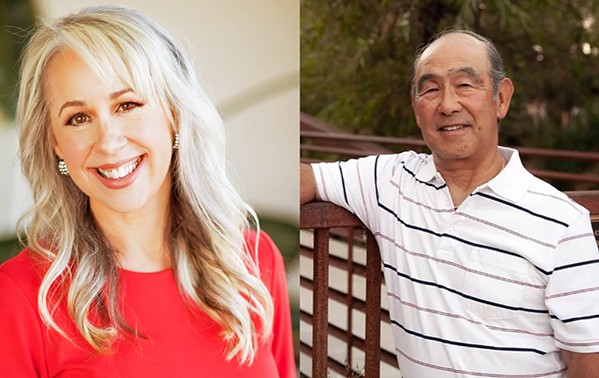 SALES TAX WOES Incumbent Heather Moreno (left) and mayoral candidate Jerry Tanimoto (right) are on the target of a campaign mailer calling on Atascadero residents to not vote for them in lieu of supporting a ballot measure. - PHOTOS COURTESY OF HEATHER MORENO AND JERRY TANIMOTO