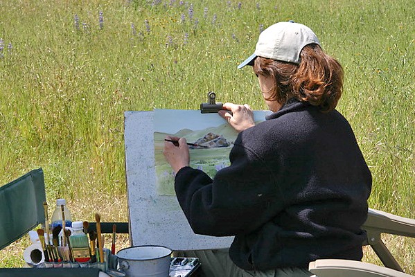 ON LOCATION Grover Beach artist Rosanne Seitz travels throughout the county to paint remote but breathtaking scenes. - PHOTO COURTESY OF ROSANNE SEITZ