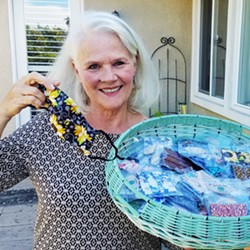 LOOKIE LOOPS Arroyo Grande resident Carol Chenot has been hand crafting and selling pouches for glasses and phones from her home for about four years, but this year, with the sudden need for masks, her world got a whole lot busier. - PHOTO COURTESY OF CAROL CHENOT