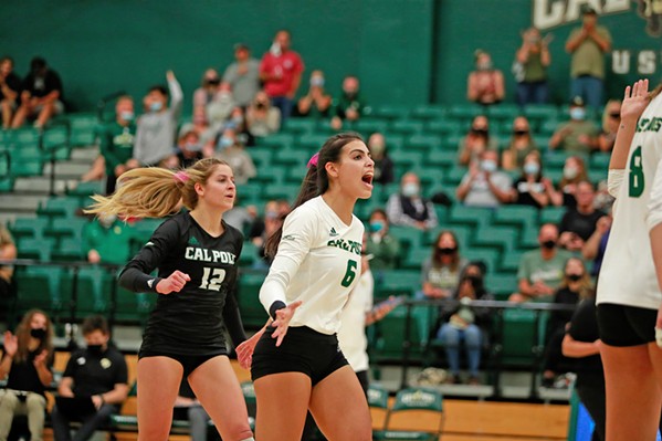 JUBILATION AT LAST Cal Poly Volleyball athlete Taylor Rose looks forward to the thrill of being on the court after the long hiatus. - PHOTOS COURTESY OF CAL POLY ATHLETICS COMMUNICATIONS