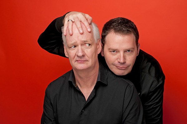 TWO HEADS ARE BETTER THAN NONE Attendees of this year’s Scared Scriptless tour, co-hosted by comedians Colin Mochrie (left) and Brad Sherwood (right)—both widely known for their work on Whose Line Is It Anyway?—are at risk of being chosen to participate in a variety of improv shenanigans. - PHOTO COURTESY OF SCARED SCRIPTLESS
