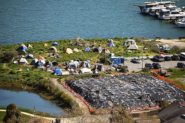 UNSANCTIONED Sausalito's solution to a homeless encampment that formed near the San Francisco Bay front was to relocate it to a city park. - PHOTO COURTESY OF THE CITY OF SAUSALITO