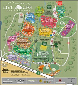 FIND YOUR SPOT A few small changes have been made since the last Live Oak, like more camping closer to the main area, a consolidated vendor area, and a grand entrance into the main stage. Find your tribe. - COURTESY PHOTO BY GARY ROBERTSHAW