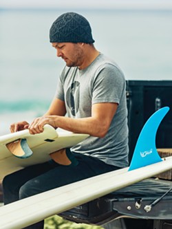 STEWARD OF THE LAND When not elbow deep in grapes, Aaron Jackson can be found surfing, fishing, camping, and exploring the Central Coast. He aims to help protect his beautiful "backyard" via support of environmental initiatives. - PHOTO COURTESY OF AARON WINES