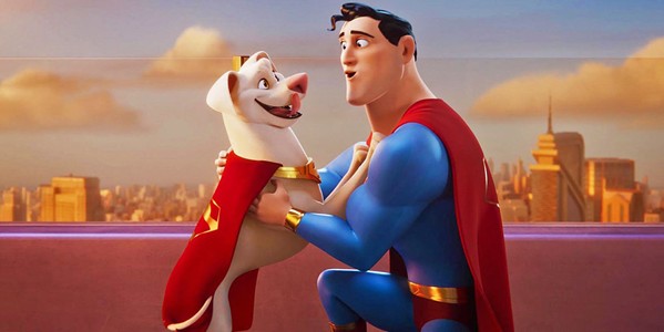 FRIENDS IN NEED Besties Superman (voiced by John Krasinski) and Kryoto the Super-Dog (voiced by Dwayne Johnson) fight crime as a team, but when Superman is kidnapped, Krypto must rise to the challenge, in DC League of Super-Pets, screening at local theaters. - PHOTO COURTESY OF WARNER ENTERTAINMENT GROUP, DC ENTERTAINMENT, AND SEVEN BUCK PRODUCTIONS
