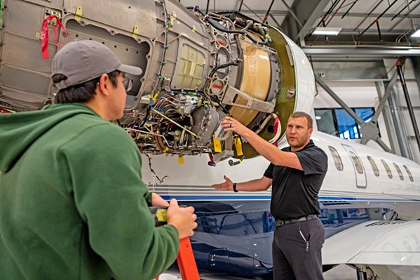 LEARNING THE ROPES Cuesta College is drumming up interest in its new aviation maintenance technician program, where students will get hands-on experience working on a variety of aircraft. Community ed courses began Sept. 6, and the certificate program begins January 2023. - PHOTO COURTESY OF CUESTA COLLEGE